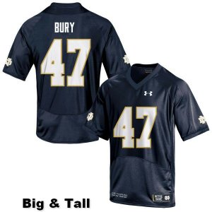Notre Dame Fighting Irish Men's Chris Bury #47 Navy Under Armour Authentic Stitched Big & Tall College NCAA Football Jersey APF0899AY